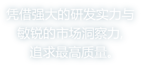 凭借强大的研发实力与敏锐的市场洞察力,追求最高质量。